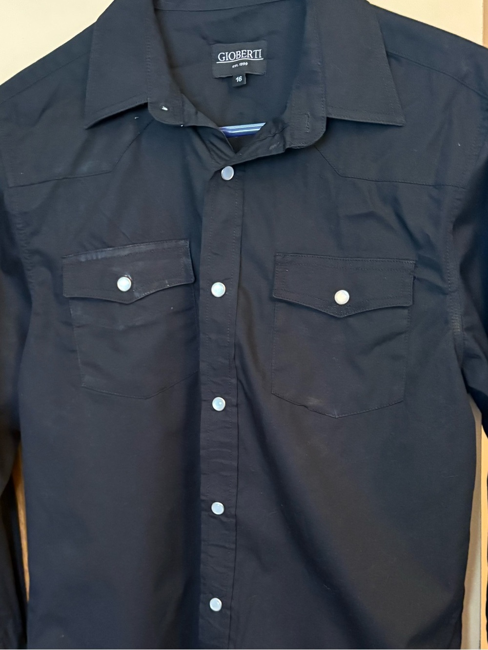 Gioberti Boys' Black Button-Front Western Shirt